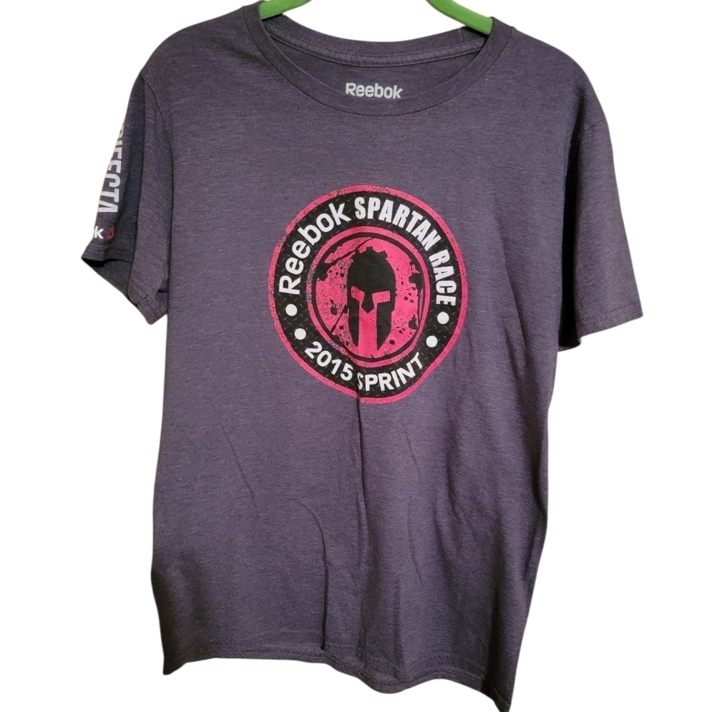 Reebok Gray T-Shirt with Red Spartan Logo